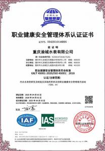 職業(yè)健康安全管理體系認(rèn)證證書